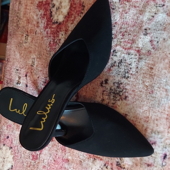 Lulu's Blk Suede mules Like New Sz 8 - Picture 4 of 5